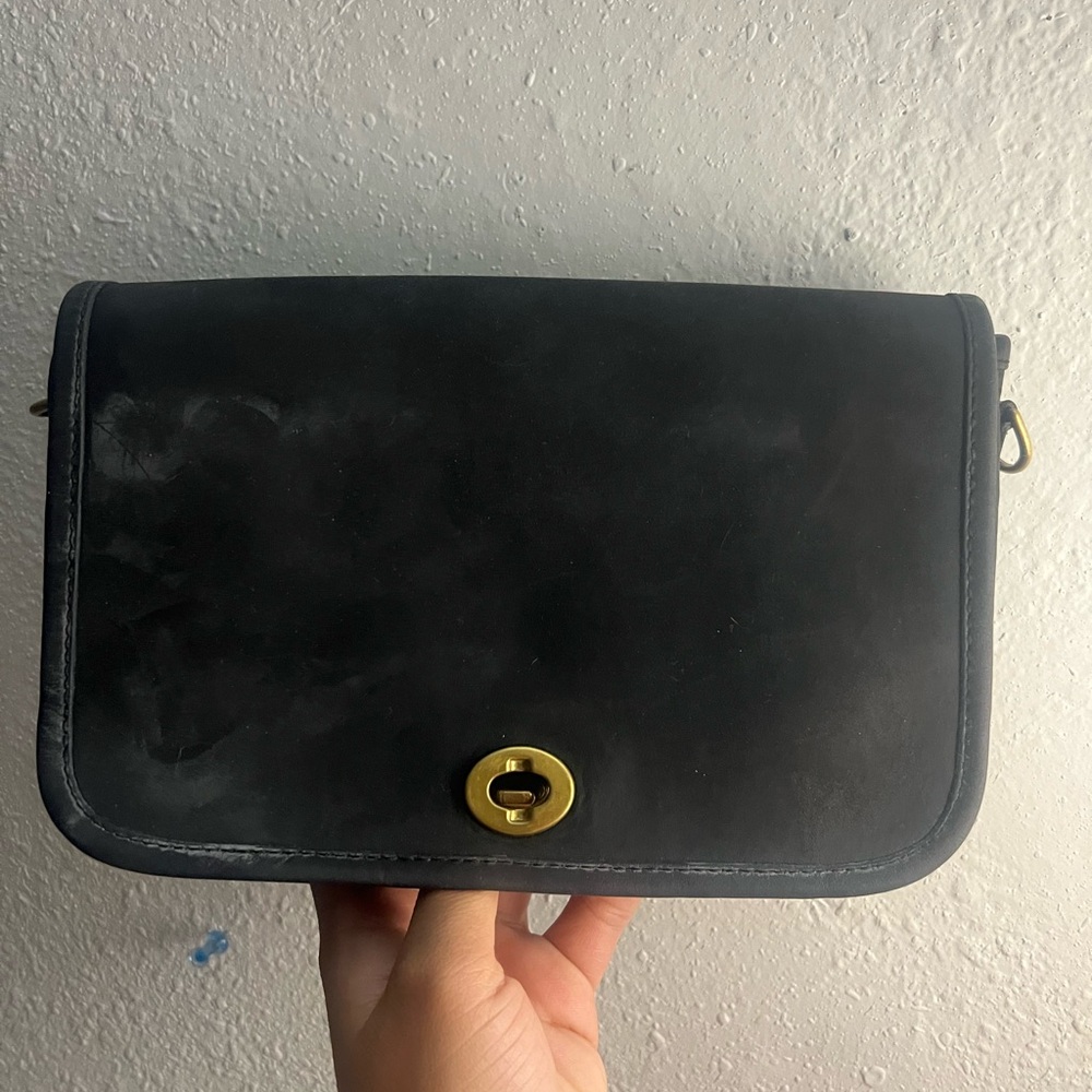 Coach Black Leather pocket purse *made in New York bag